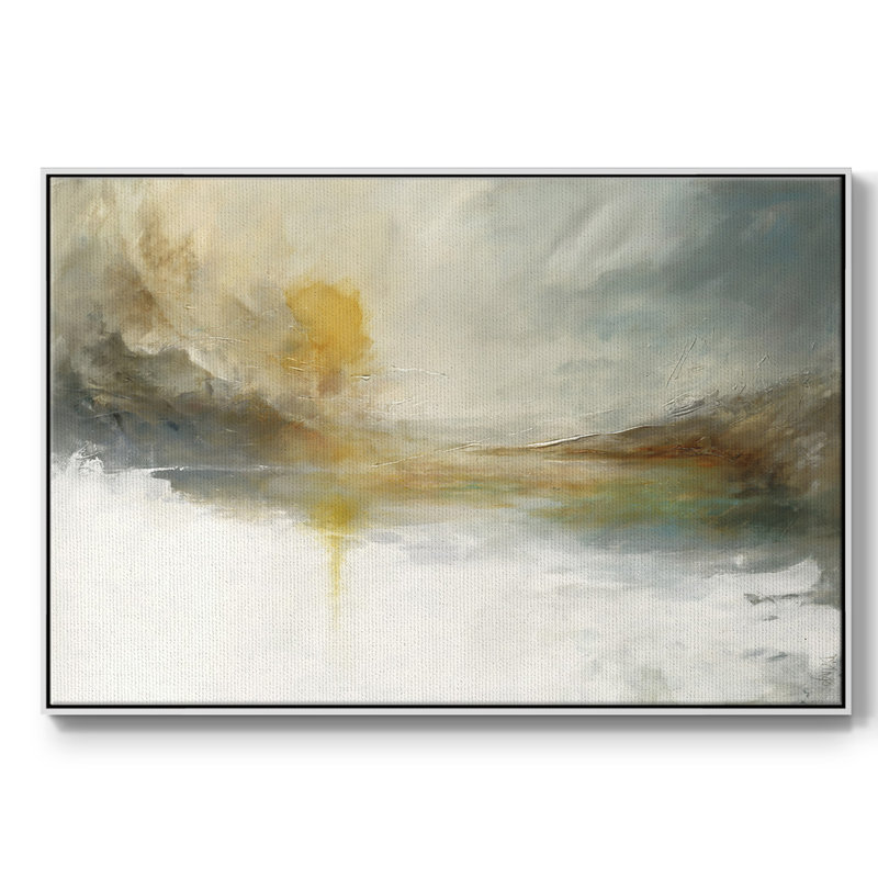 Émergence encadrée sur toile, H 37 po x l 25 po x P 2 po, Blanc