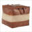 Ottoman, Industrial Walnut Brown Leather &amp; Tan Brown Canvas Pouf with Side Handles by LumiSource | Walnut Brown | Leather
