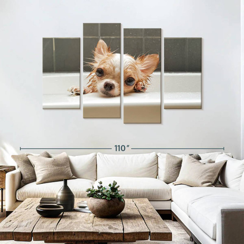 Brampt Chihuahua Bathing, 54" H x 84" W