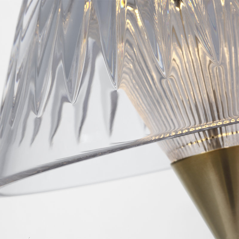 Waterford Blaze Rechargeable Table Lamp with Clear Crystal, Gold, 11.5" H x 5.75" W x 5.75" D