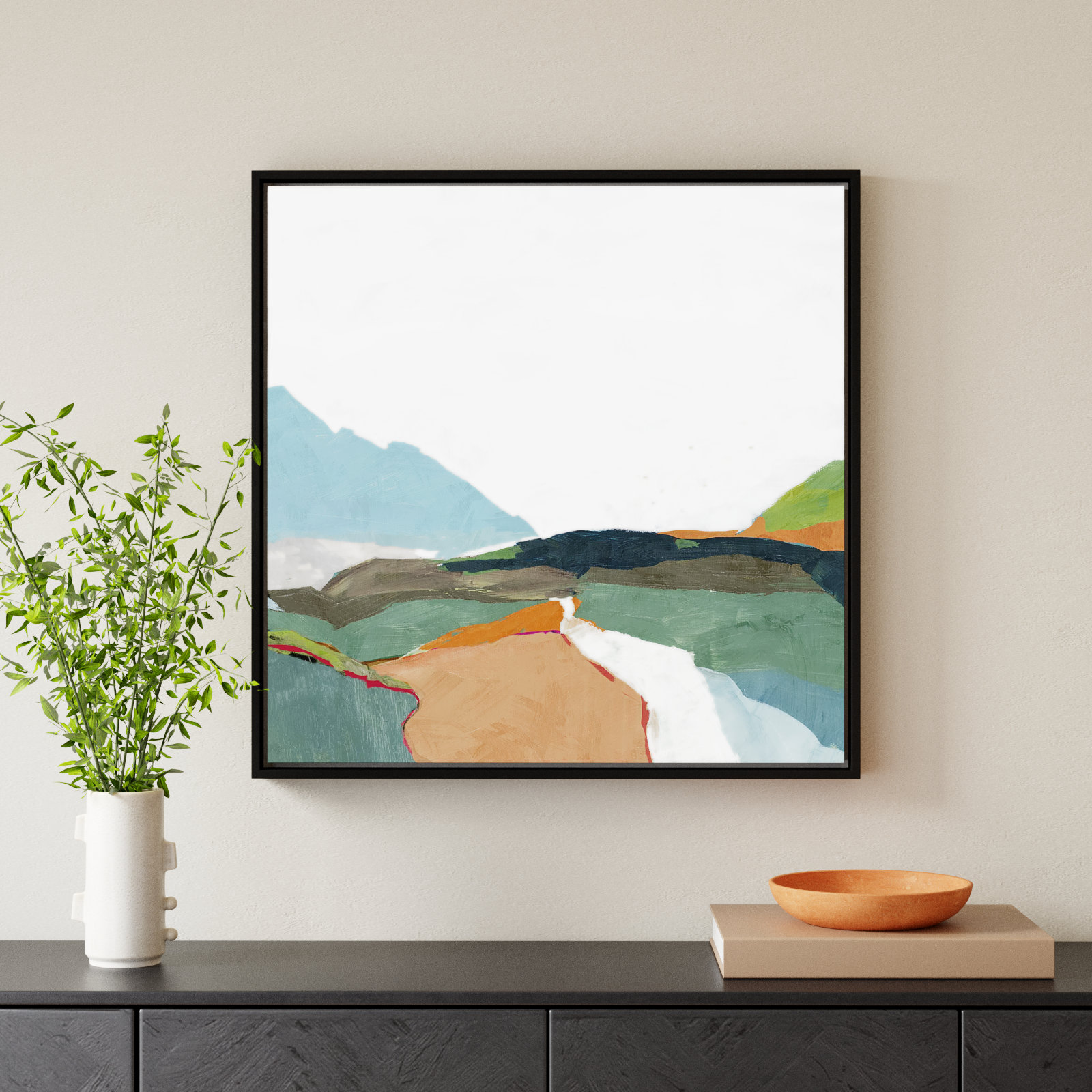 Addy "April Morning" Painting, 31.5" H x 31.5" W, Black