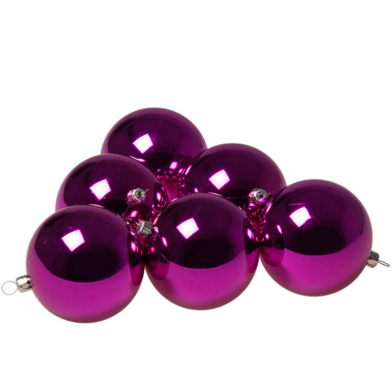 8cm Bauble, Cerise Pink