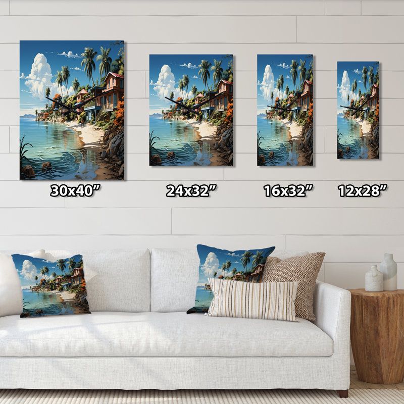 Beach Tropical Vibes - Beach Wall Clock, 32" H x 16" W x 1" D