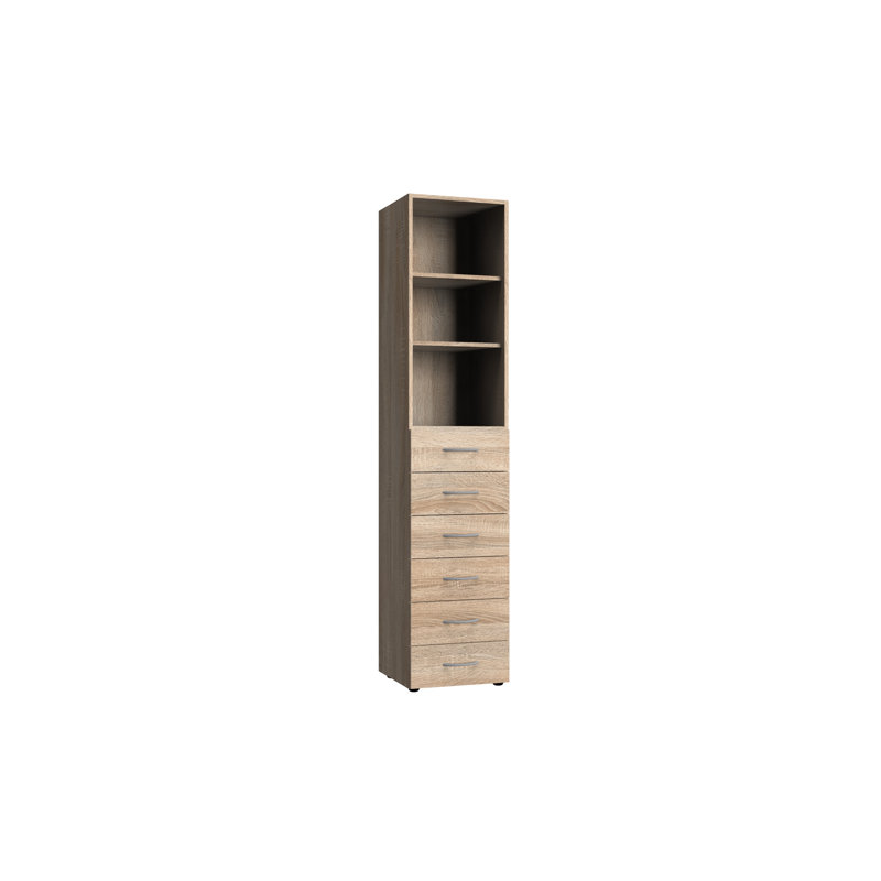 Aksel Wood Shelving Unit, Oak Sawed Raw, 185cm H x 40cm W x 40cm D