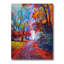 Petite route à travers le paysage d'automne rouge - peinture sur toile-59757757-59787958