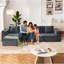 Boneless L-Shaped Modular Sectional Sofa With Ottoman, High-Density Foam Seating For Home Or Office Comfort.-290906650