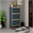 3 Metal Door Shoe Rack, Freestanding Modern Shoe Storage Cabinet, Metal Rattan, For Entryway