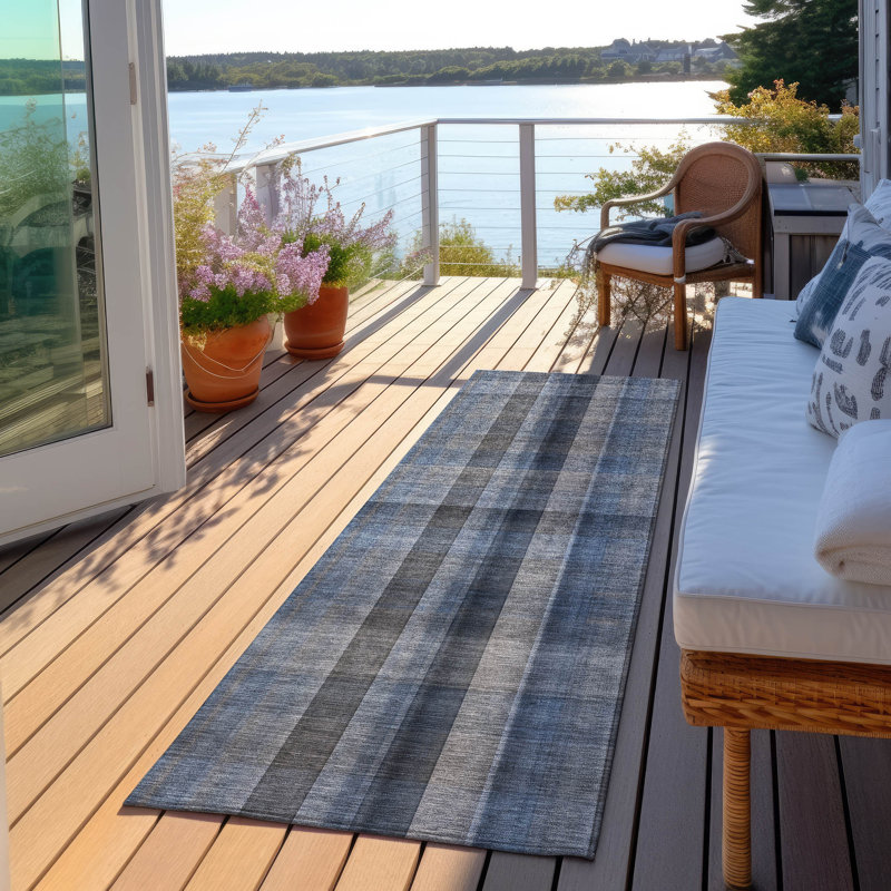 Tapis intérieur / extérieur Kinslee, Tapis de couloir 2 pi 3 po x 7 pi 6 po