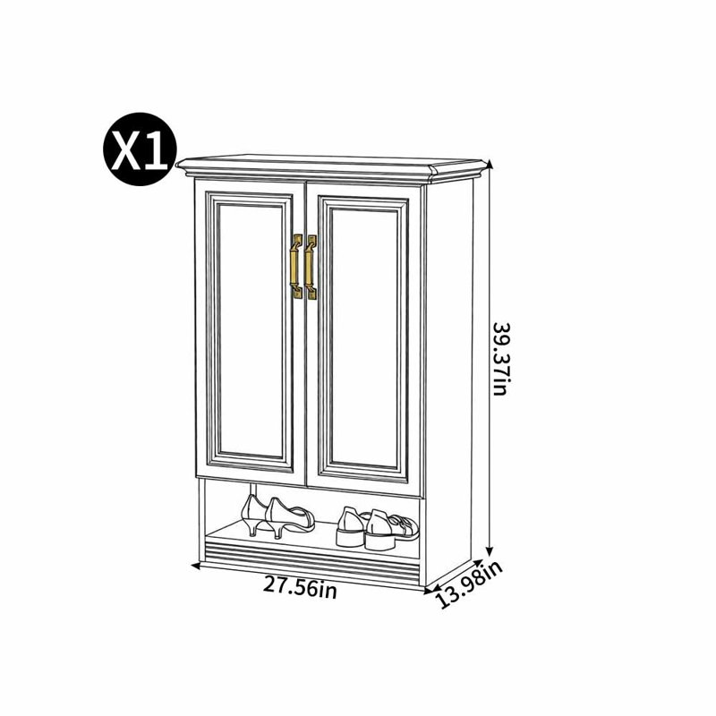 15 Pair Shoe Storage Cabinet, 39.37" H x 27.56" W x 13.98" D
