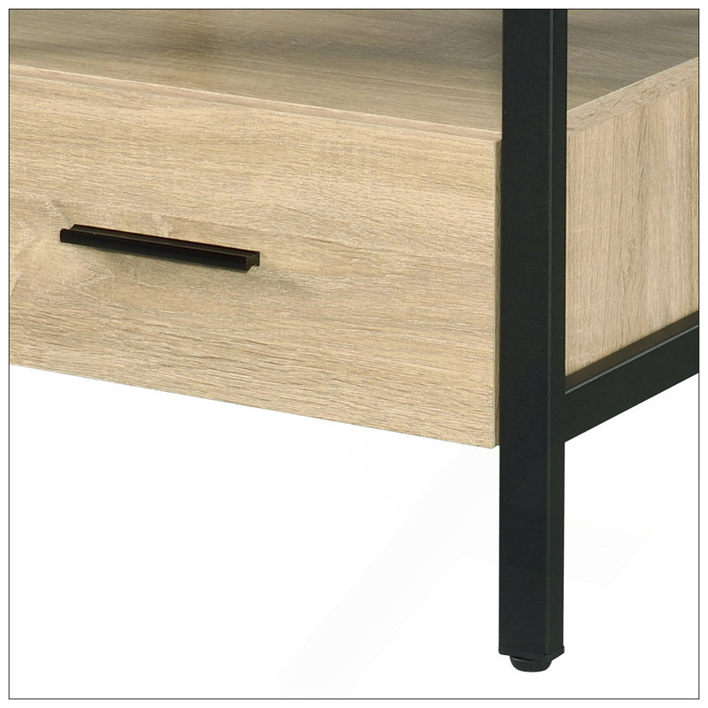 Yawan Oak & Black Finish Accent Table