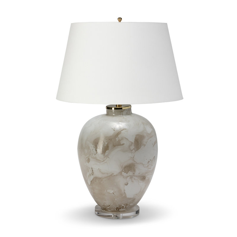 Nebula Table Lamp, Blue, Brown, Warm Grey Marble