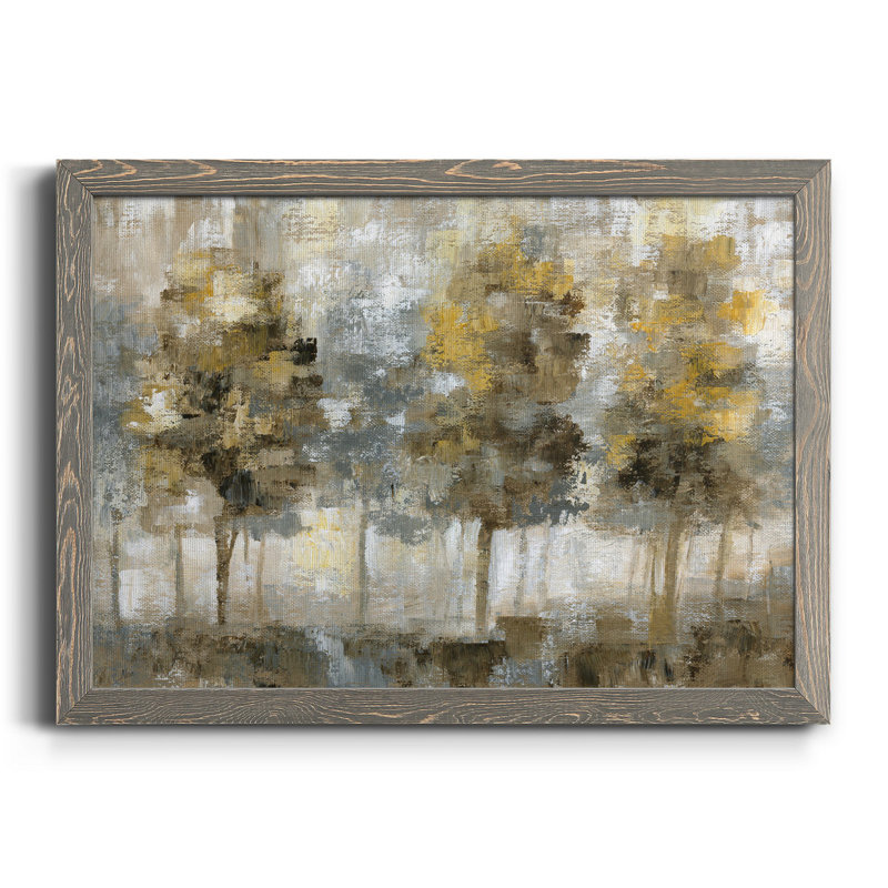 Linen Trees - Peinture sur toile encadrée, Toile avec cadre gris, H 31,5 po x l 23,5 po x P 1,5 po