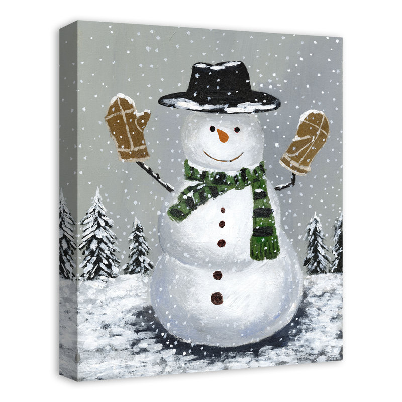 Wintery Snowman - on, H 16 po x l 20 po x P 1,25 po