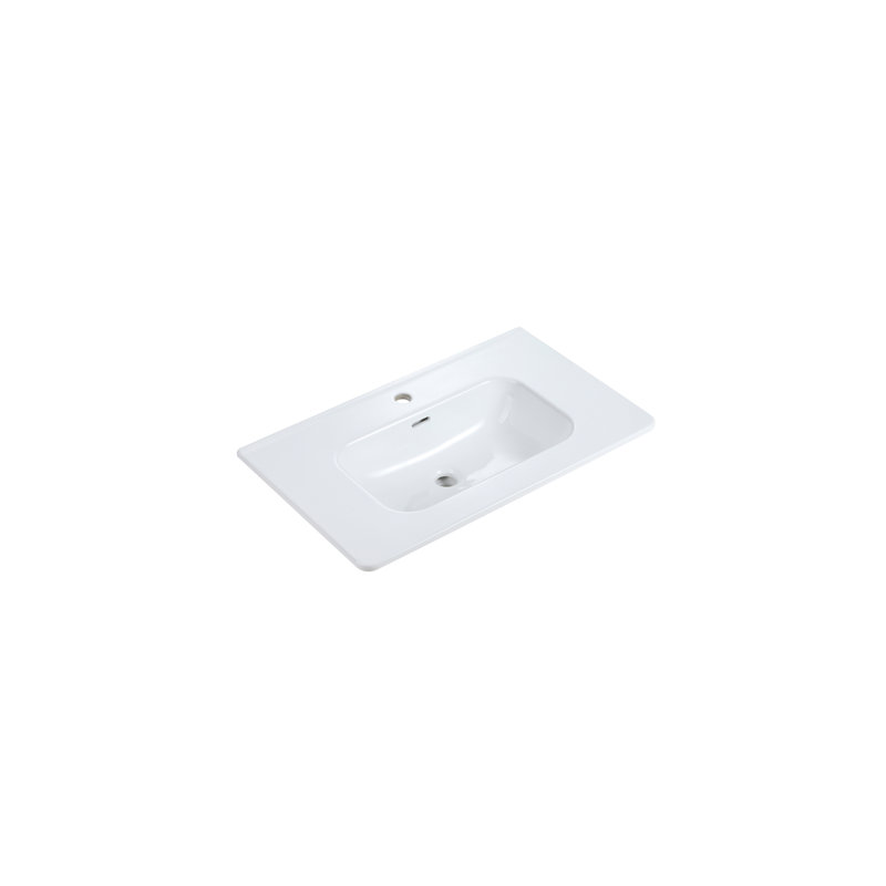 Integrated Glossy White Ceramic Basin - Modern, To Water Hammer Sleek In Ideal For Bathroom And Kitchen