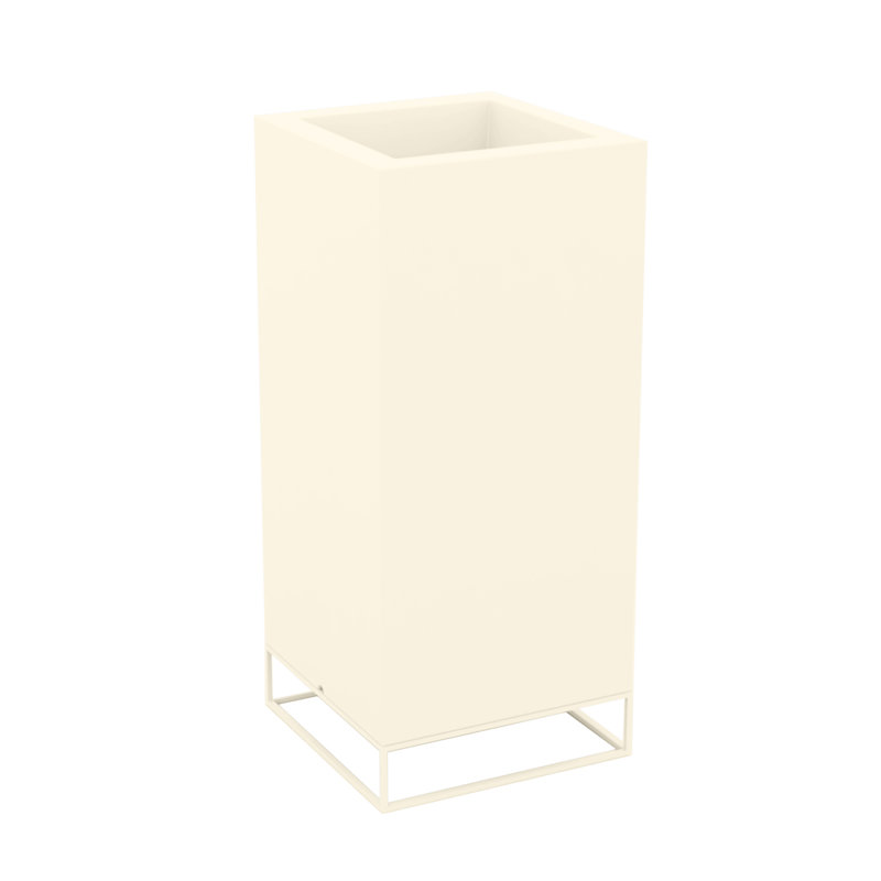Vela High Resin Pot Planter, Ecru, 39.25" H x 23.5" W x 23.5" D