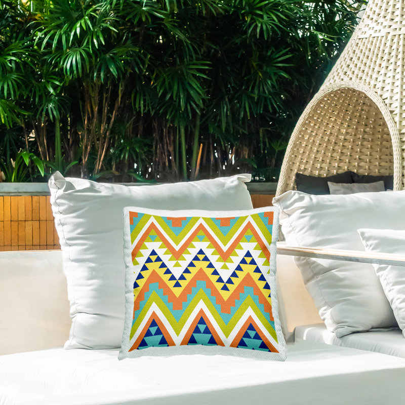 Coussin d'extérieur à motif aztèque Bold