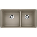 Precis SILGRANIT 33" L X 18" W Double Bowl Undermount Kitchen Sink