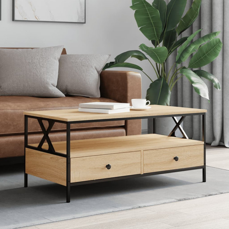 Dismukes 4 Legs Coffee Table, Sonoma Oak