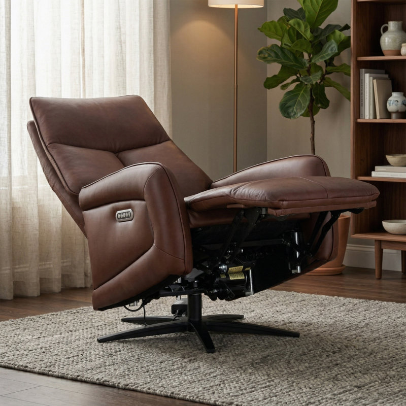 Devony 85cm Wide Swivel Zero Gravity Recliner, Brown