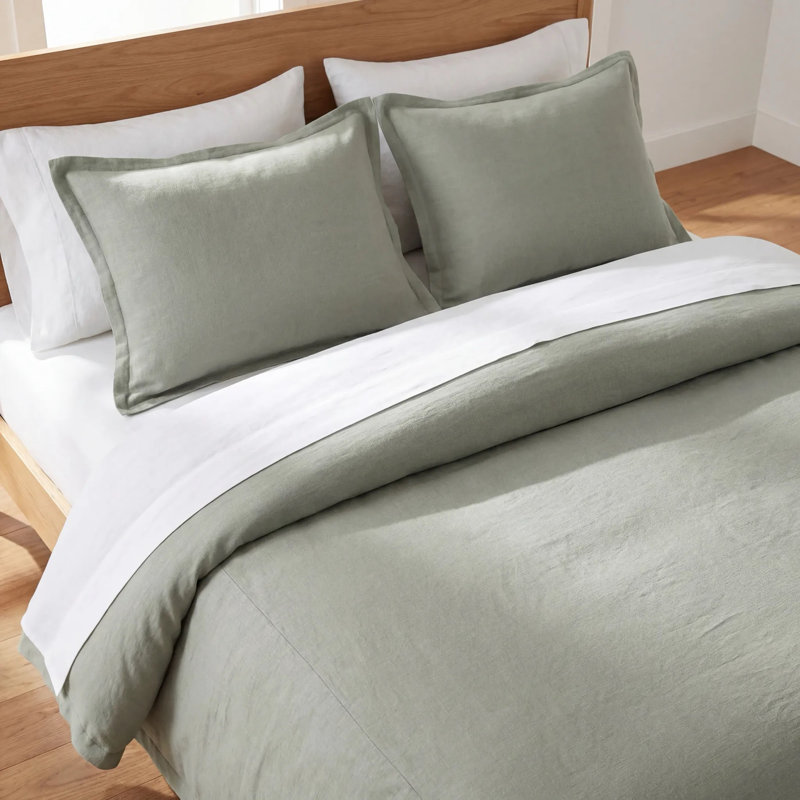 Ensemble d'édredon 3 pièces Hera, Édredon grand et 2 taies décoratives, Vert sauge