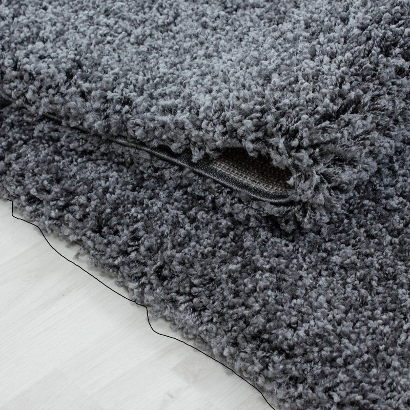 Solid Colour Shag Area Rug, Rectangle 60 x 110 cm