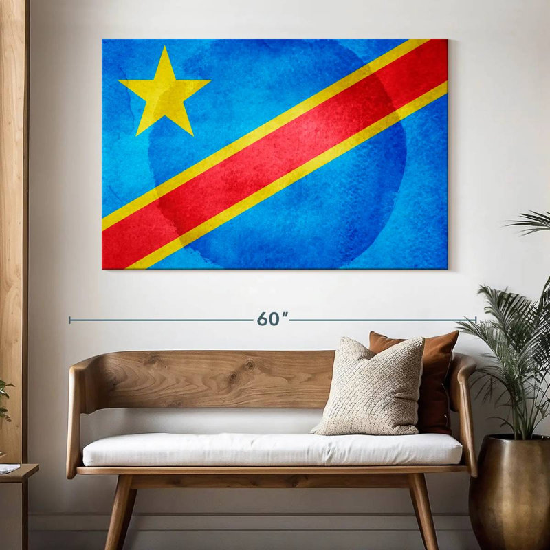 Borges Washed Congo Flag, 34" H x 51" W
