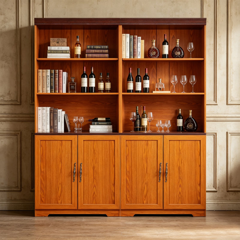 Ensemble de 2 grandes bibliothèques de rangement Freely Combine, Chêne foncé