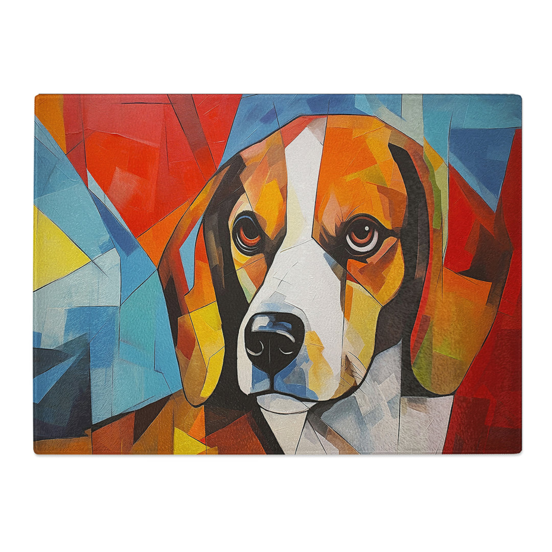 Beagle Abstract  Glass Chopping Board
