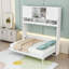 Grand lit escamotable en bois avec tablettes de rangement