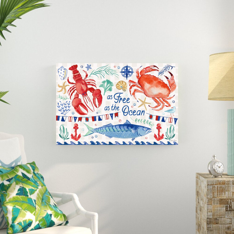 «Maritime Delight I» par Farida Zaman, reproduction d'art sur toile tendue, H 24 po x l 36 po