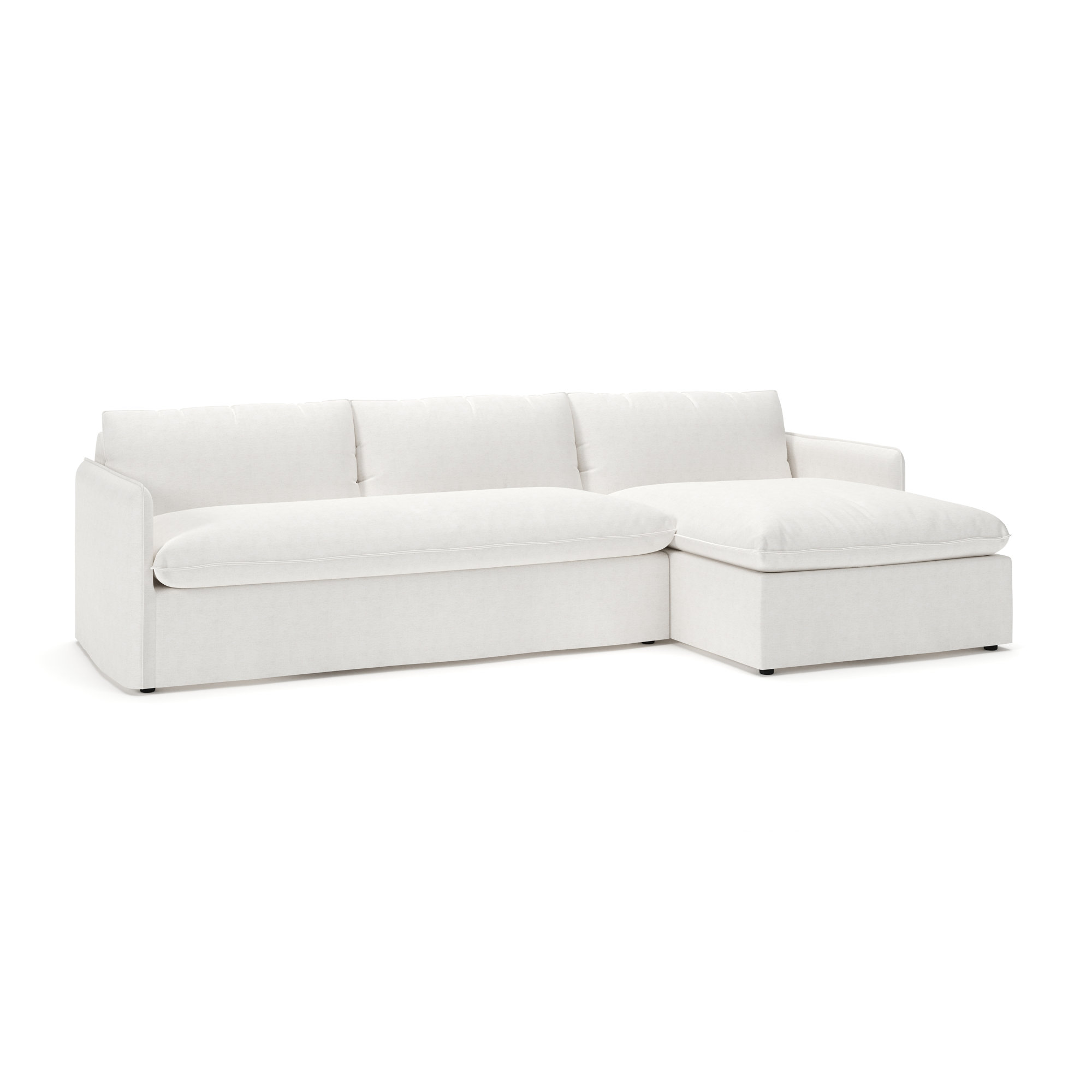 Bellatrix Upholstered L-Sectional, Nomad Snow Crypton® Chenille, Right Hand Facing