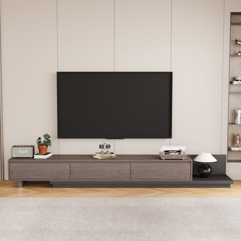 78.7" Expandable Telescopic Tv Cabinet Deep Walnut
