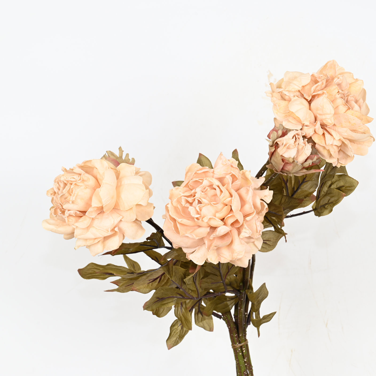 Artificial Farmhouse Peony Floral Arrangements For Vase Filler, Fall Foliage Sprays Long Stem Faux Flower Thanksgiving Day Home Wedding Party Dining Table Centerpiece Decor