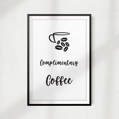 Compliment café - Reproduction d'art textuel sur papier encadré