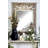Eberhart Wood Vintage Inspired Acanthus Scroll Floral Brown Wall Mirror with Distressed Cream Accents