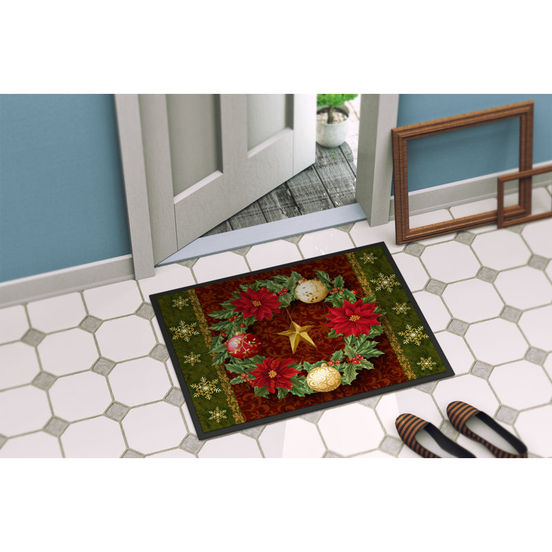 Hottinger Non-Slip Christmas Outdoor Doormat, Rectangle 2' x 3'