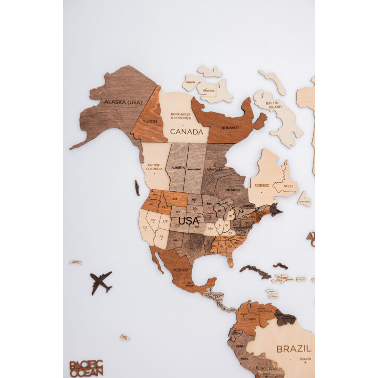 Wooden World Map, Wall Art Decor, 3D Wooden World Map, Large Map for Wall  Colorful Wood Map, Housewarming Gift, Office Decor, Handcrafted 