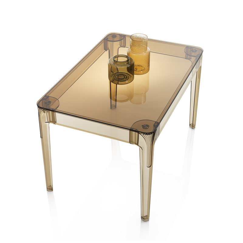Mus Glass Top Dining Table, Yellow
