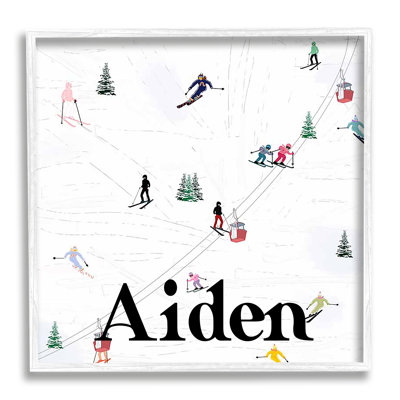 Winter Ski Slopes cmw-007 Personalized Wall Art