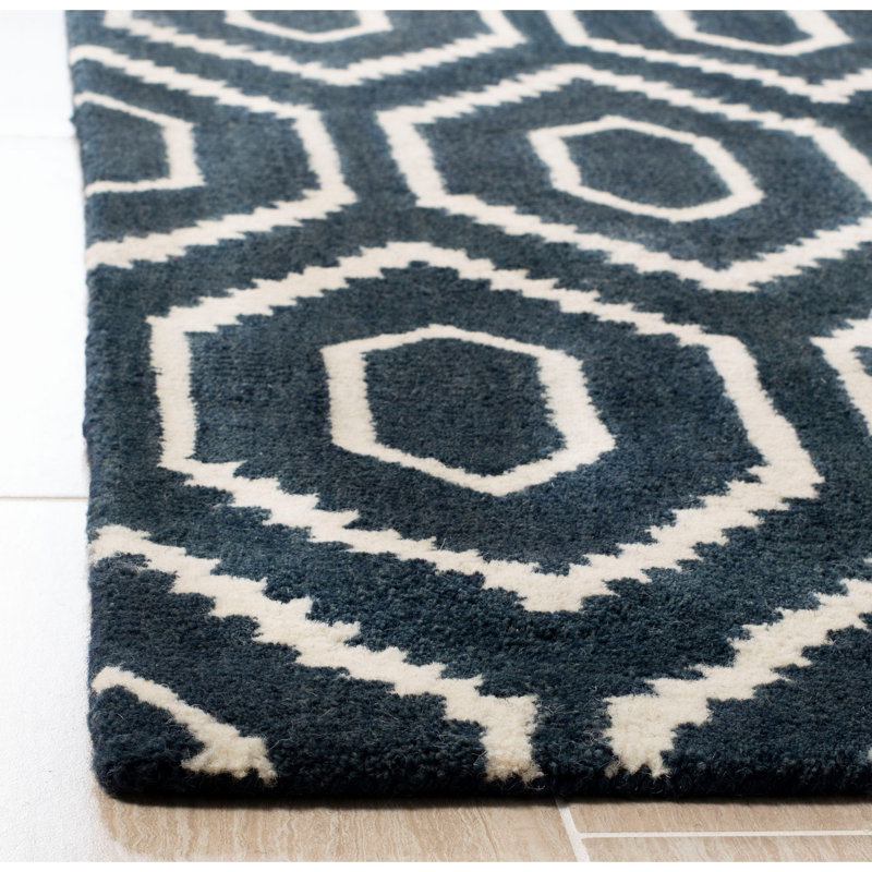 Forsberg Hand Tufted Wool Geometric Rug, Rectangle 3' x 5'