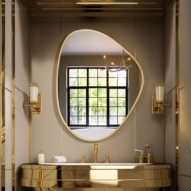 Miroir mural asymétrique pour salle de bain, 28 po x 22 po