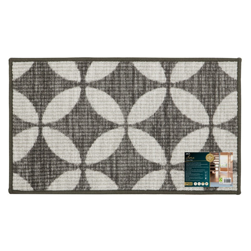 Non-Slip Geometric Indoor Doormat, Rectangle 44cm W x 75cm L