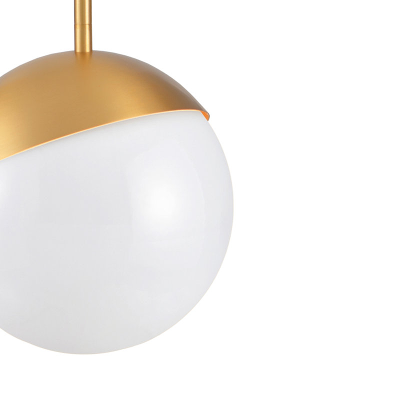 Luminaire suspendu sphère 1 lumière Milan, Or brossé