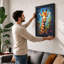 Giraffe in Motion Modern 1 Piece Single Picture Frame Wall Art-136691433-136691440
