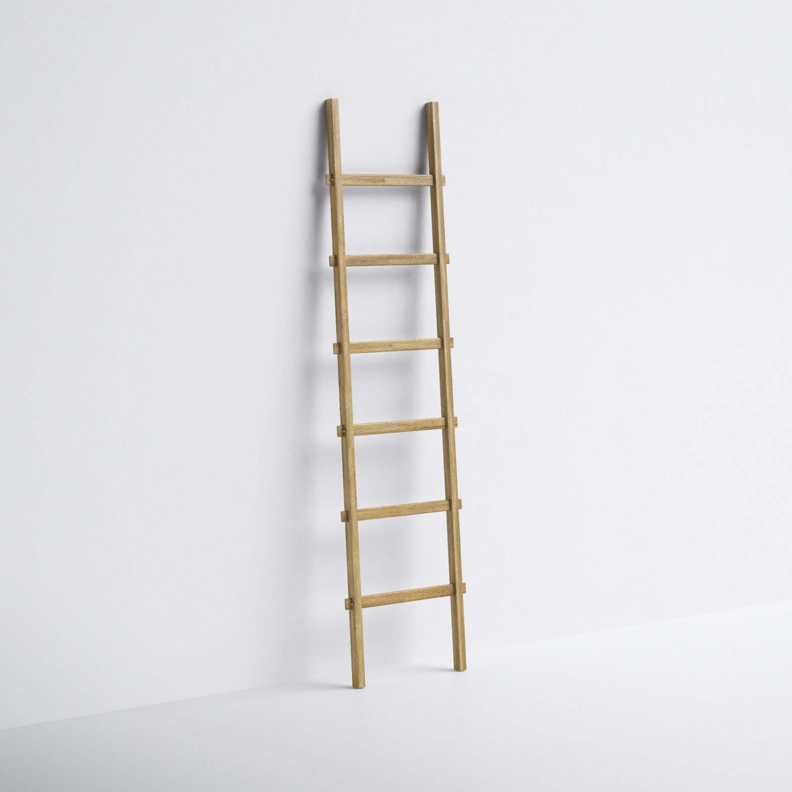 Rustic 6ft Tall Blanket Ladder, Decorative Freestanding Ladder For Storage - 19" x 2" x 76", Light Brown