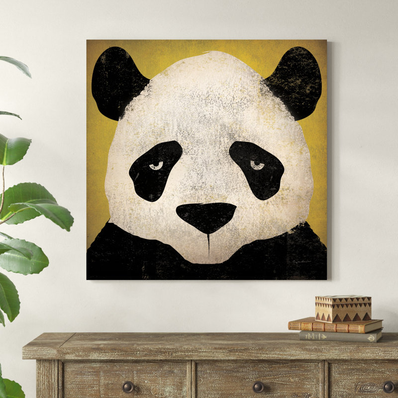 " Panda " by Ryan Fowler Painting Print, 36" H x 36" W x 1.25" D