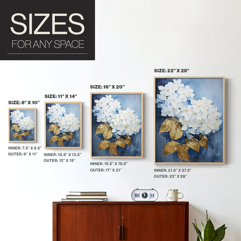 Impression encadrée FLORAL Series CXIX - bois massif, H 21 po x l 17 po