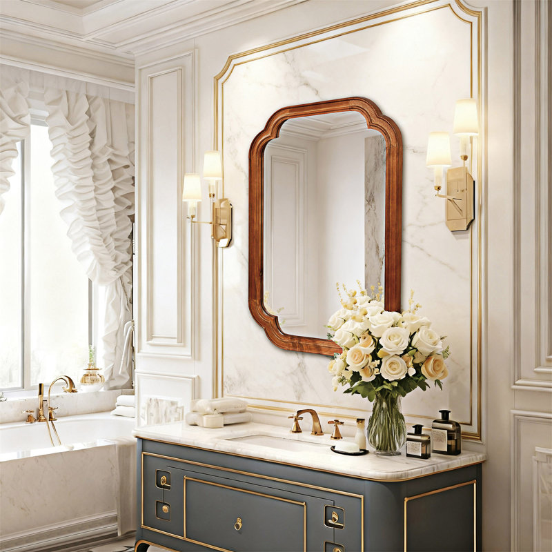 Miroir de coin, Brun jaune, 30,01 po x 20,01 po