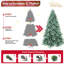 Arbre de Noël 7,5 pi bleu / vert teinté en PE / PVC - 2148 pointes, branches articulées, aspect naturel, support en métal stable, décoration des Fêtes facile à assembler-2075470965