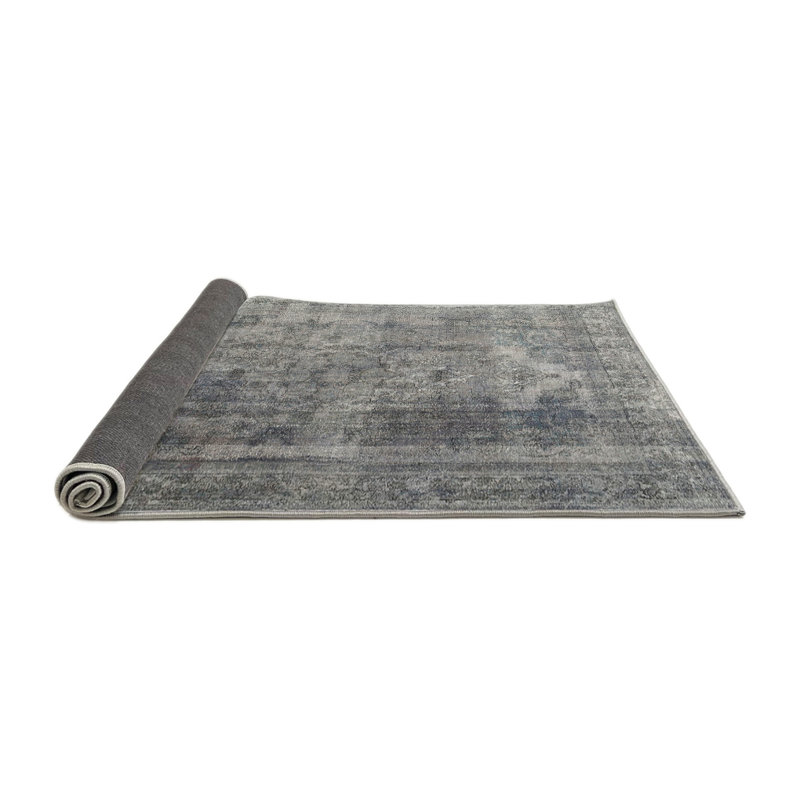 Tapis contemporain gris, Rond 6 pi